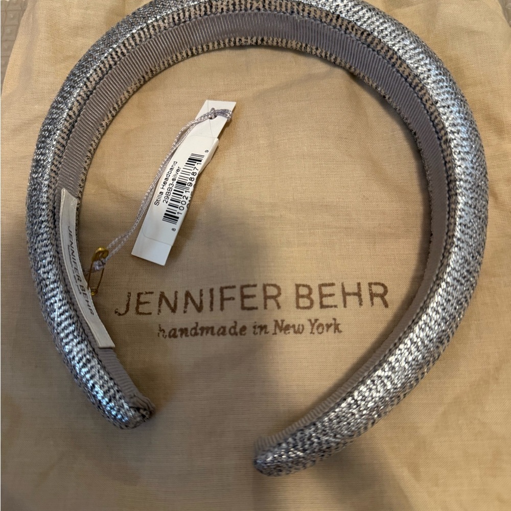 NWT Jennifer Behr Metallic Gray/Silver Stilla Headband